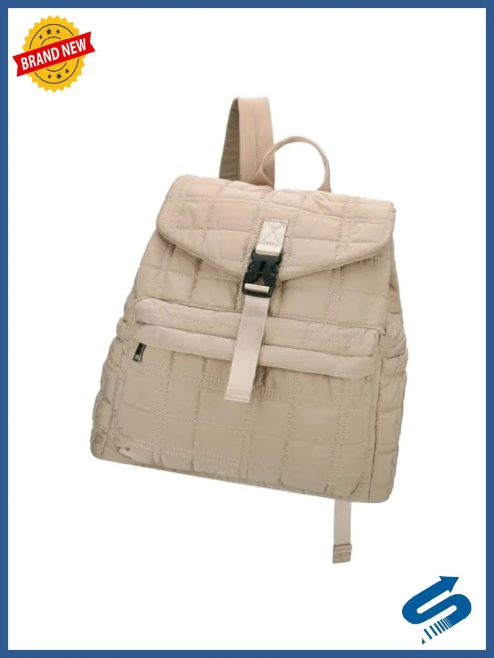 Quilted Puffer Backpack for Women, Lightweight Travel Daypack with Adjustable
